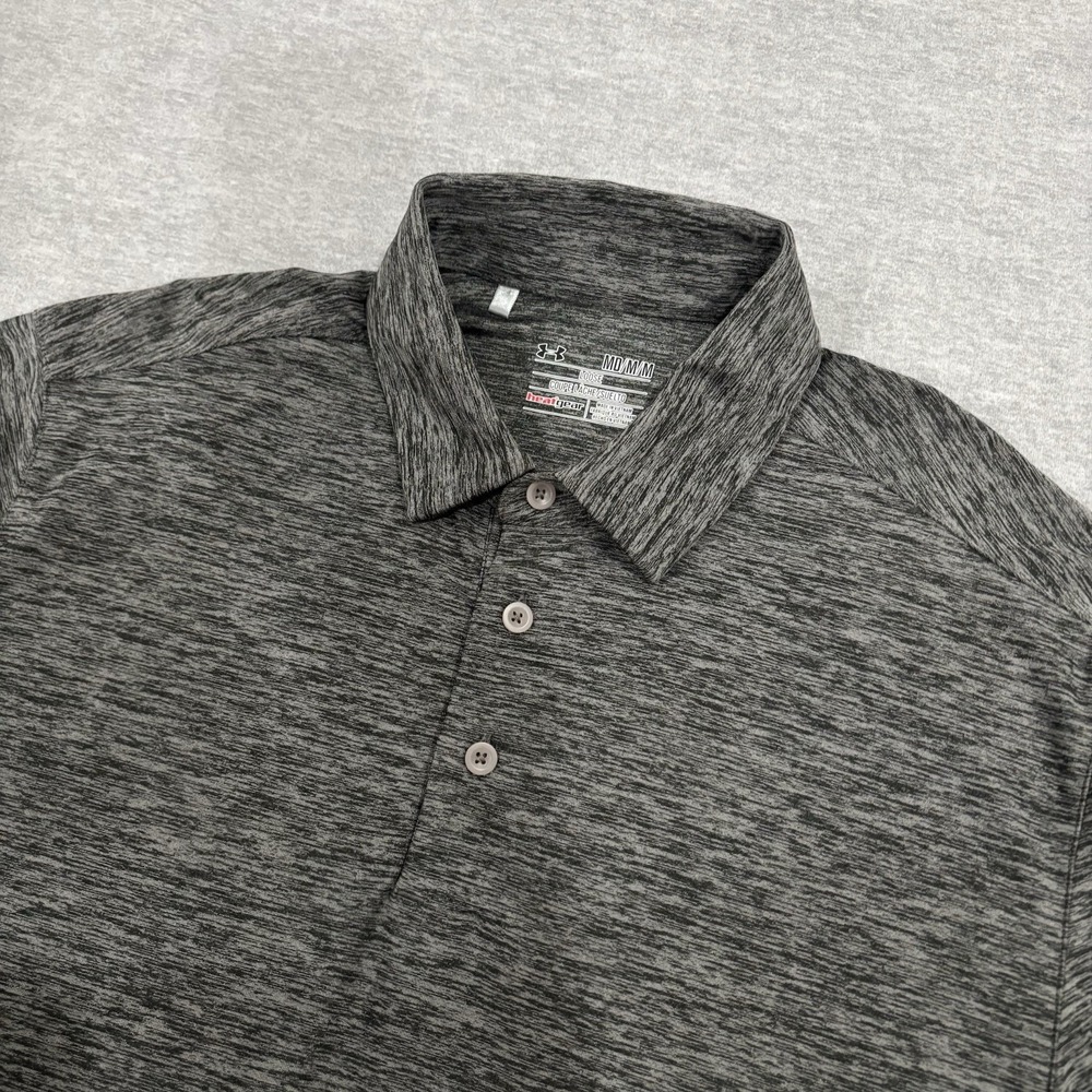 Under Armour‎ Mens HeatGear Polo Shirt Medium Gray Space Dye Heather EEIGLOBAL